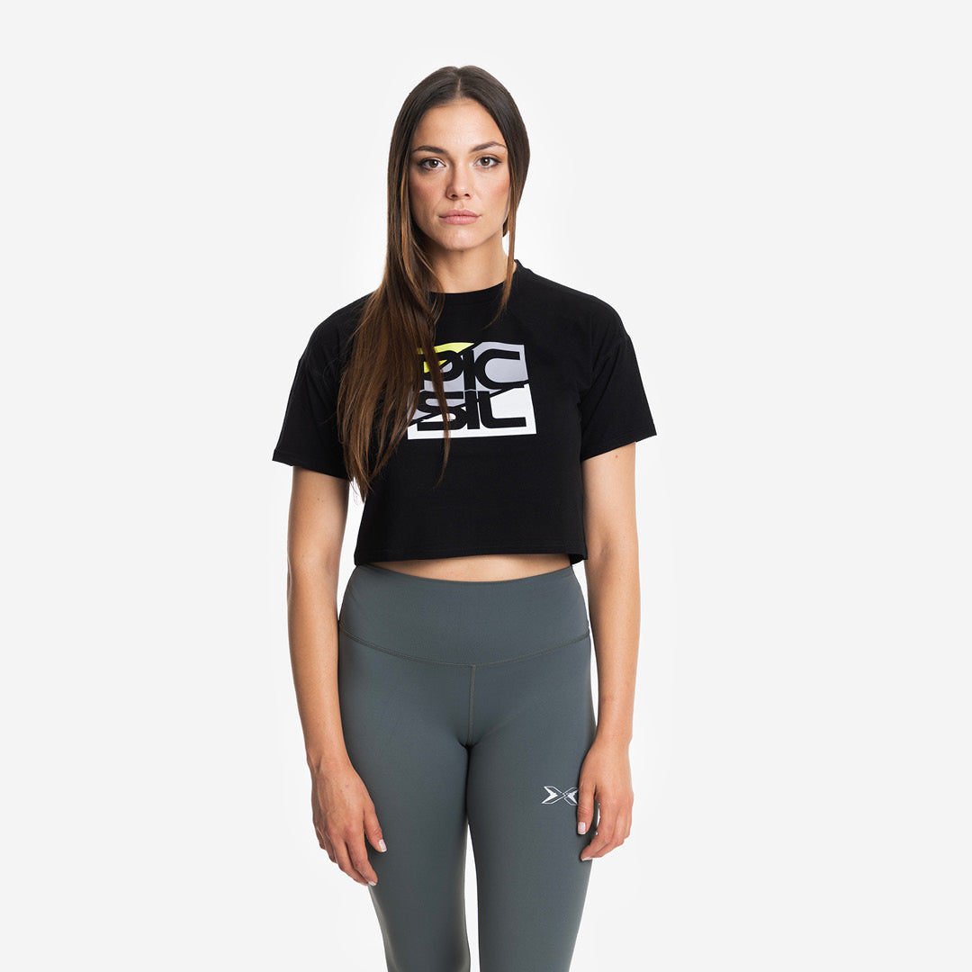 Camiseta Premium Crop Manga Corta Mujer