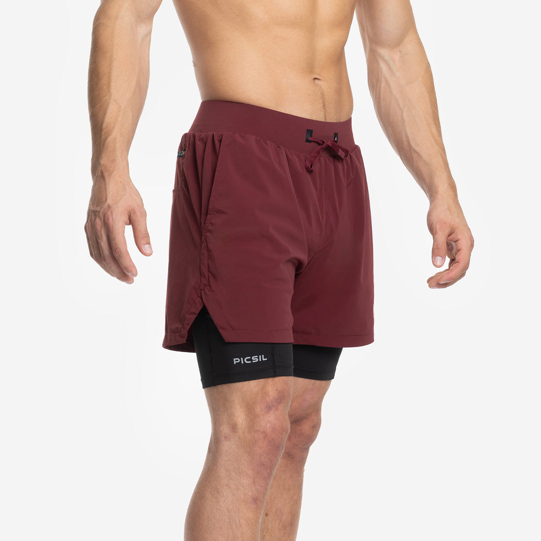 Shorts con Malla Compresión 2 en 1 Hombre Premium