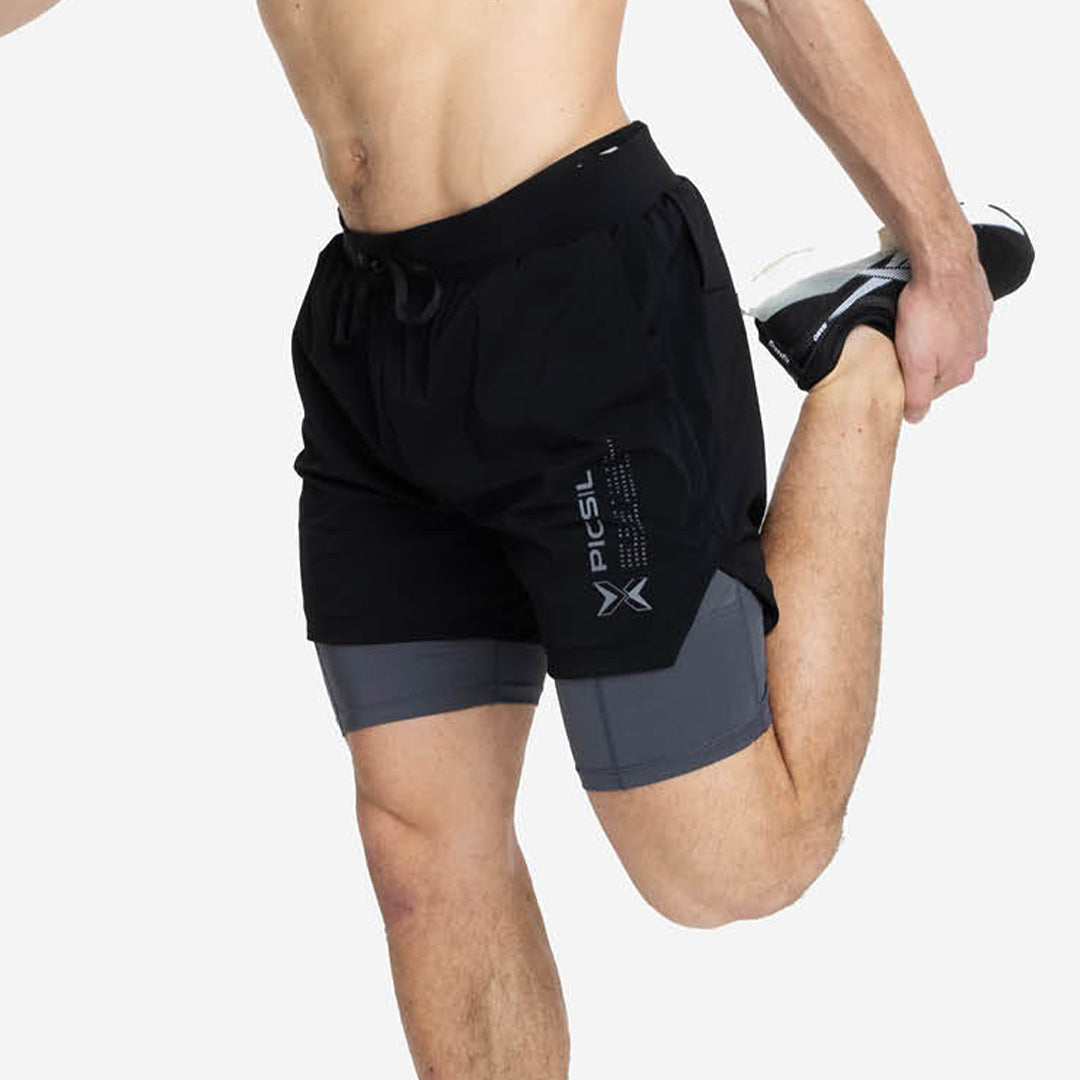 Shorts con Malla Compresión 2 en 1 Hombre Premium