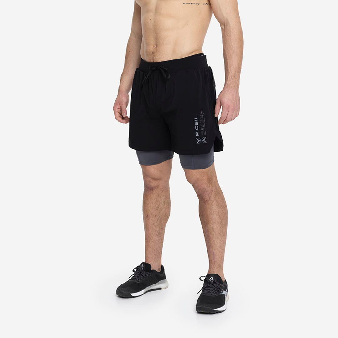 Shorts con Malla Compresión 2 en 1 Hombre Premium 0.1